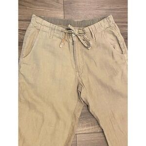 Margaritaville 100% Linen women's pants size medium beige Island Beach Comfort